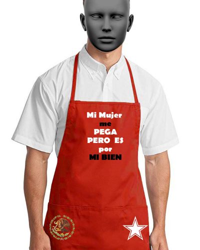 Medium-Length Apron A525 (Mi mujer me pega)