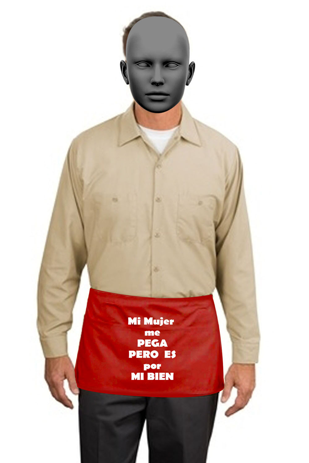 Waist Apron with Pockets A515 (Mi mujer me pega)