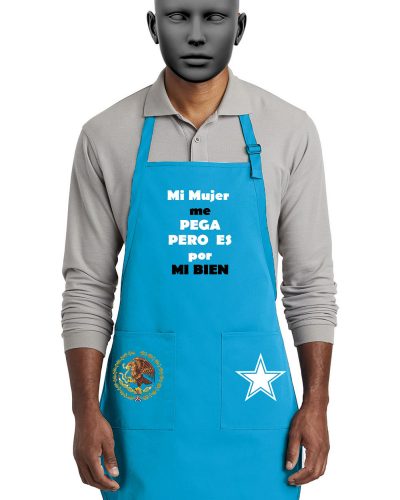 Full-Length Two-Pocket Bib Apron A600 (Mi mujer me pega)